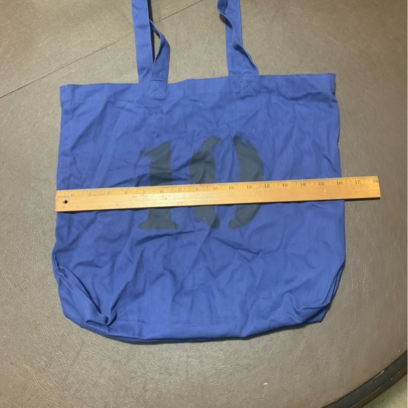 (1) FEED 10 lightweight and foldable classic tote organic cotton Blue Nwt - Picture 5 of 5